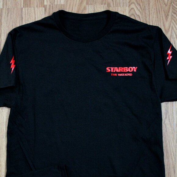 The Weeknd STARBOY Red Cross Black T-Shirt Sizes S - XL - Picture 2 of 5